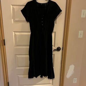 Rails Black Button-Down Midi Dress